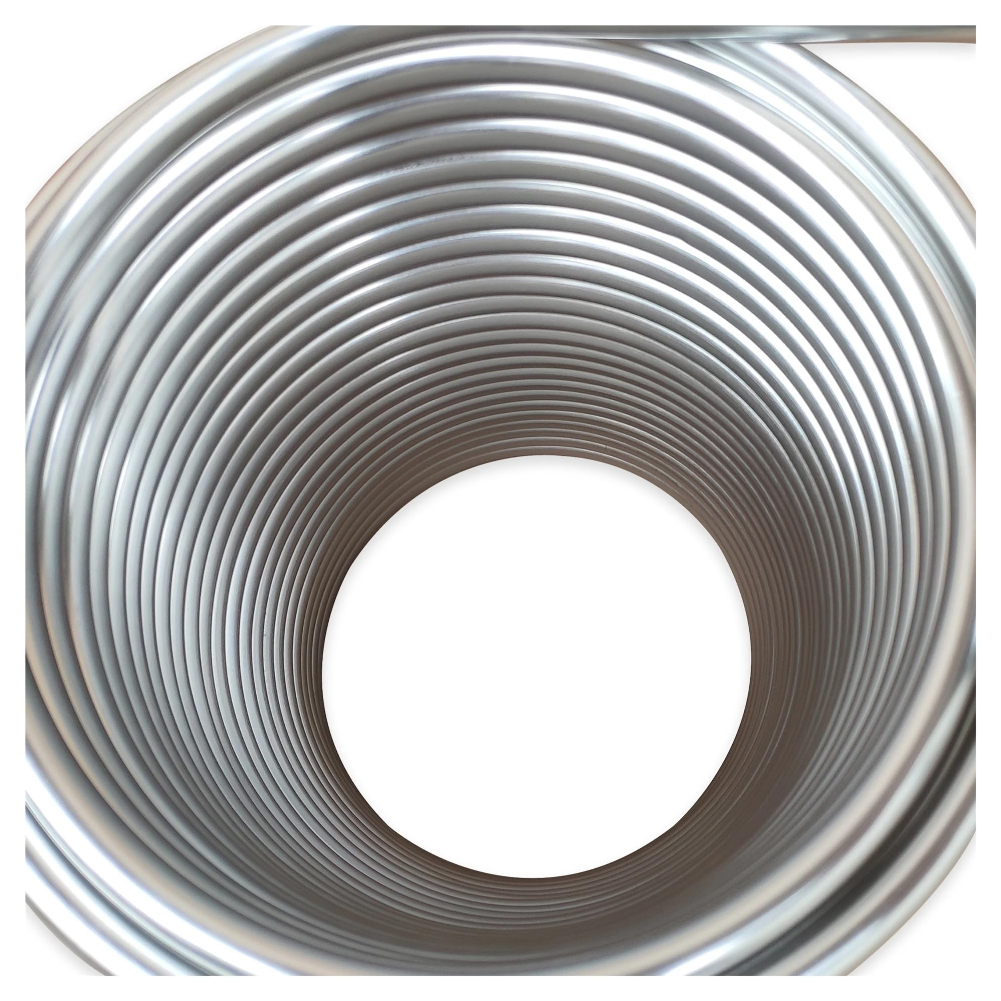 Serpentín de cerveza de acero inoxidable de 3/8" de diámetro exterior, 21 m de longitud, serpentín de enfriamiento de doble capa, tubo de vino de enfriamiento rápido for exteriores Múltiples aplicacio