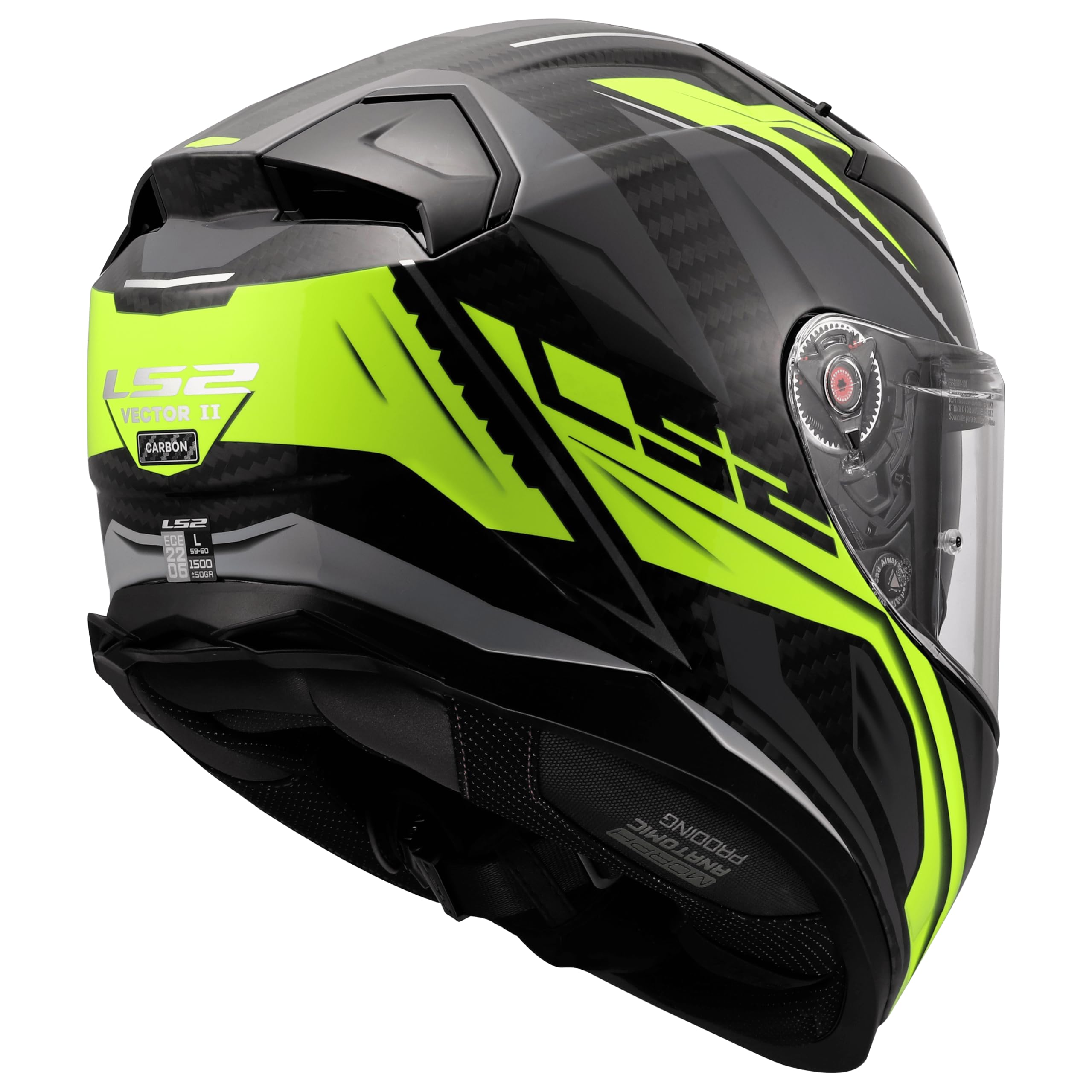 LS2, Casco Moto Integral VECTOR II CARBON SAVAGE H-V Yellow, XL