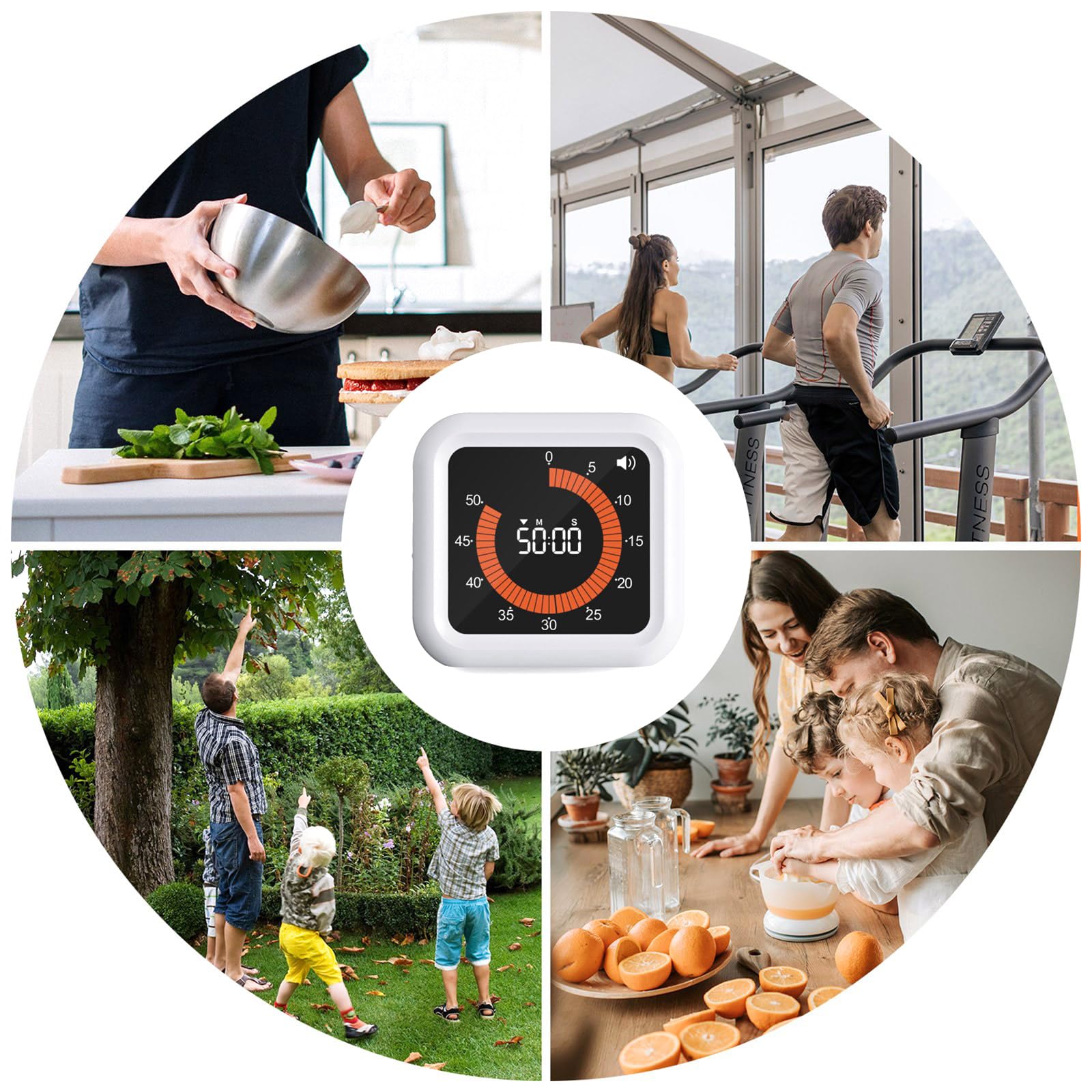 Temporizador digital multiuso, función de cuenta regresiva, instrumento de cronometraje, brillo seleccionable para tareas escolares y de cocina, temporizador de alarma silencioso