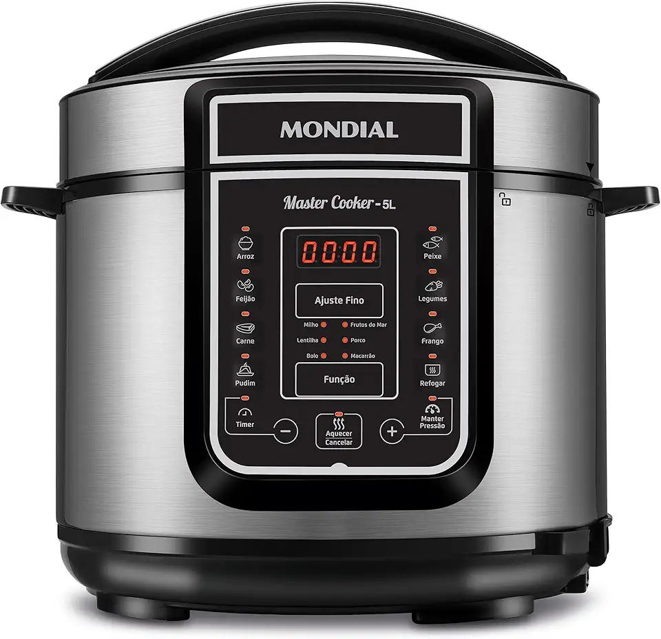 MONDIAL Panela de Pressão Digital, Master Cooker - 5L, 220V, Preto, 900W - PE-38