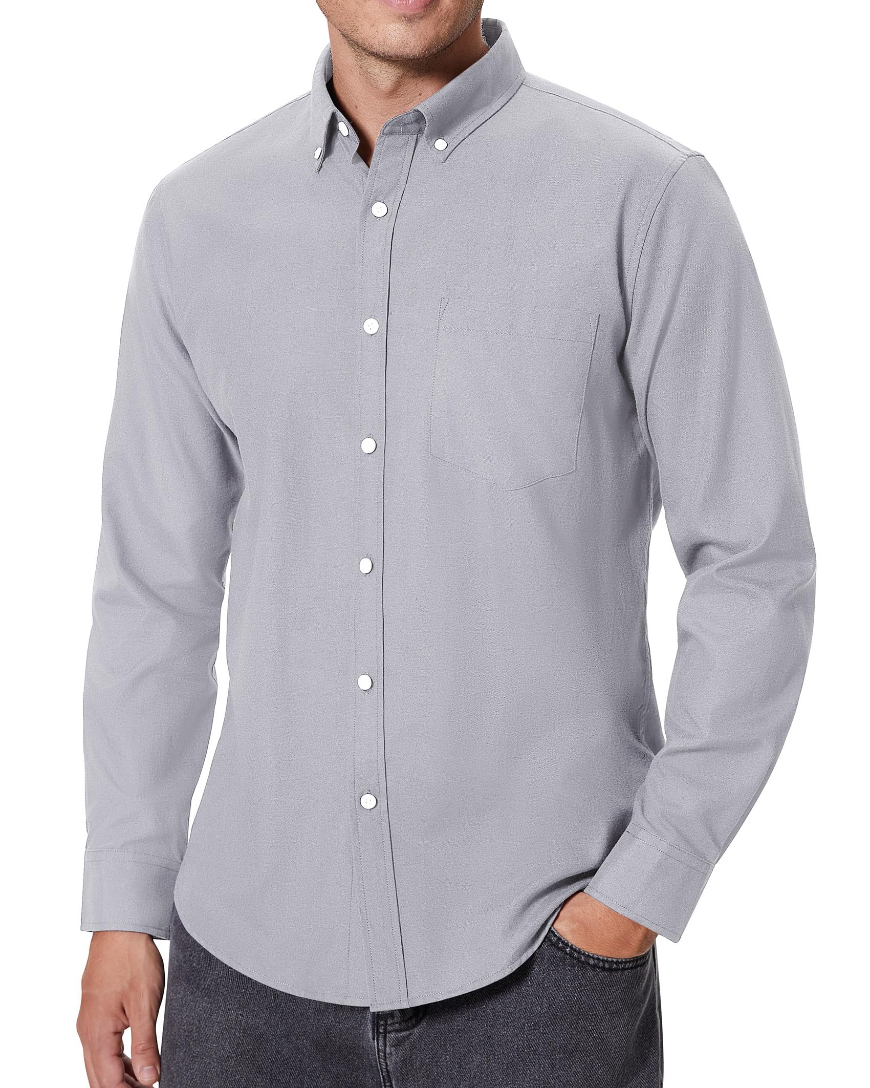 Alimens Gentle Mens Oxford Shirts Regular Fit Button Down Shirt Business Casual Shirts Long Sleeve Dress Shirt