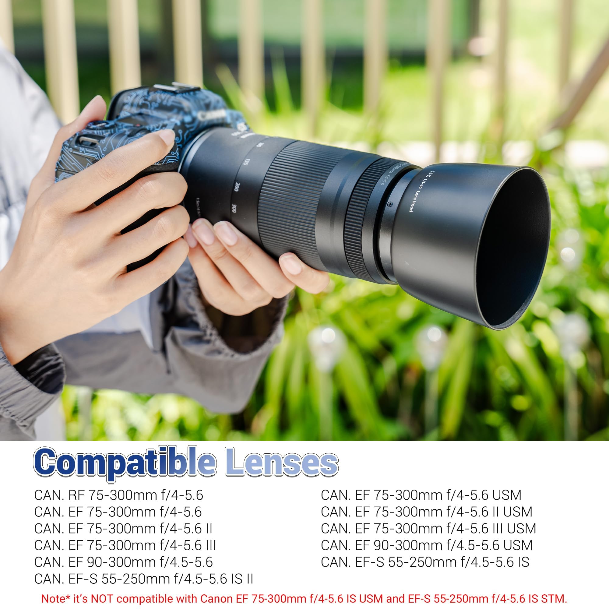 Canon RF75-300mmF4-5.6 ET-60 レンズ保護フィルター Amazon | JJC レンズフード Canon ET-60 互換 キヤノン Canon EF 75