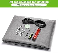 Vista 7 de FLYZZZ Kit de reparación de puerta mosquitera de ventana, repuesto de malla de fibra de vidrio de 48 x 118 pulgadas con herramienta de rodillo