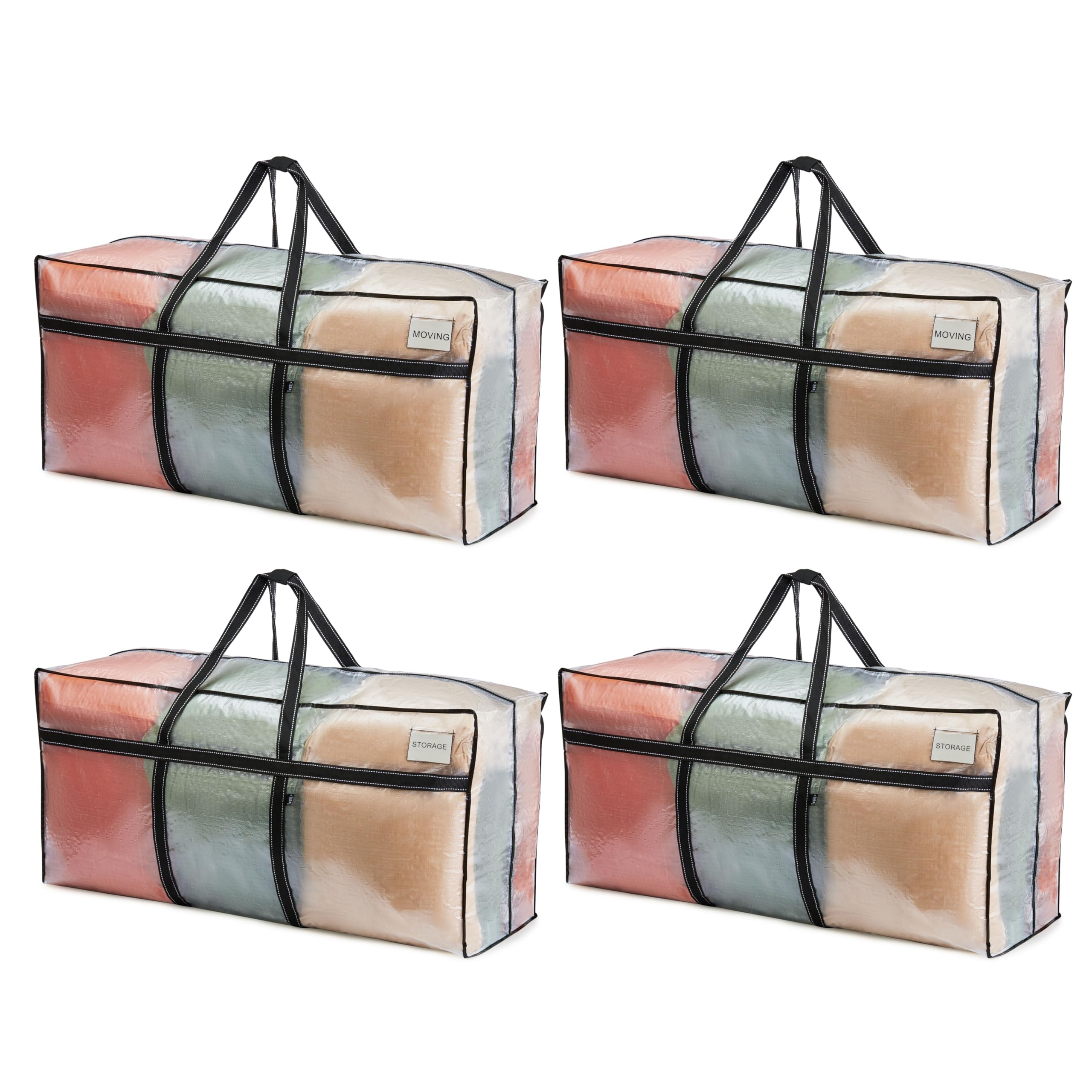 VENO 4 Pack Extra Large Moving Bags, Heavy Duty Storage, Moving Boxes, Large Storage Containers with Lids