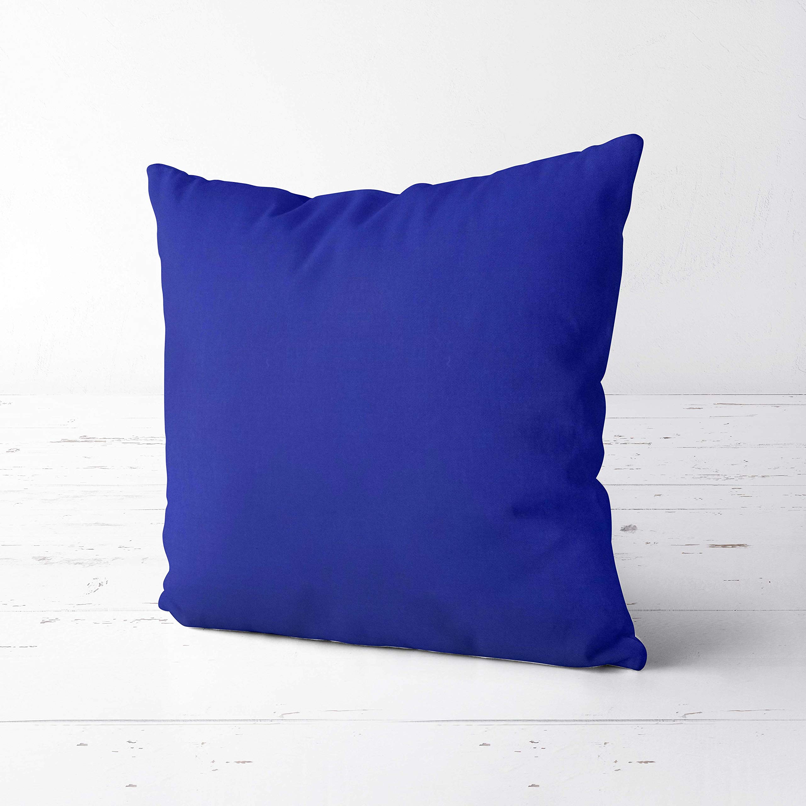 SAFFRON - Set di 2 federe per Cuscino, in Cotone Resistente, sfoderabile, Imbottitura Non Inclusa, Cotone, Blu, 32x32 inch