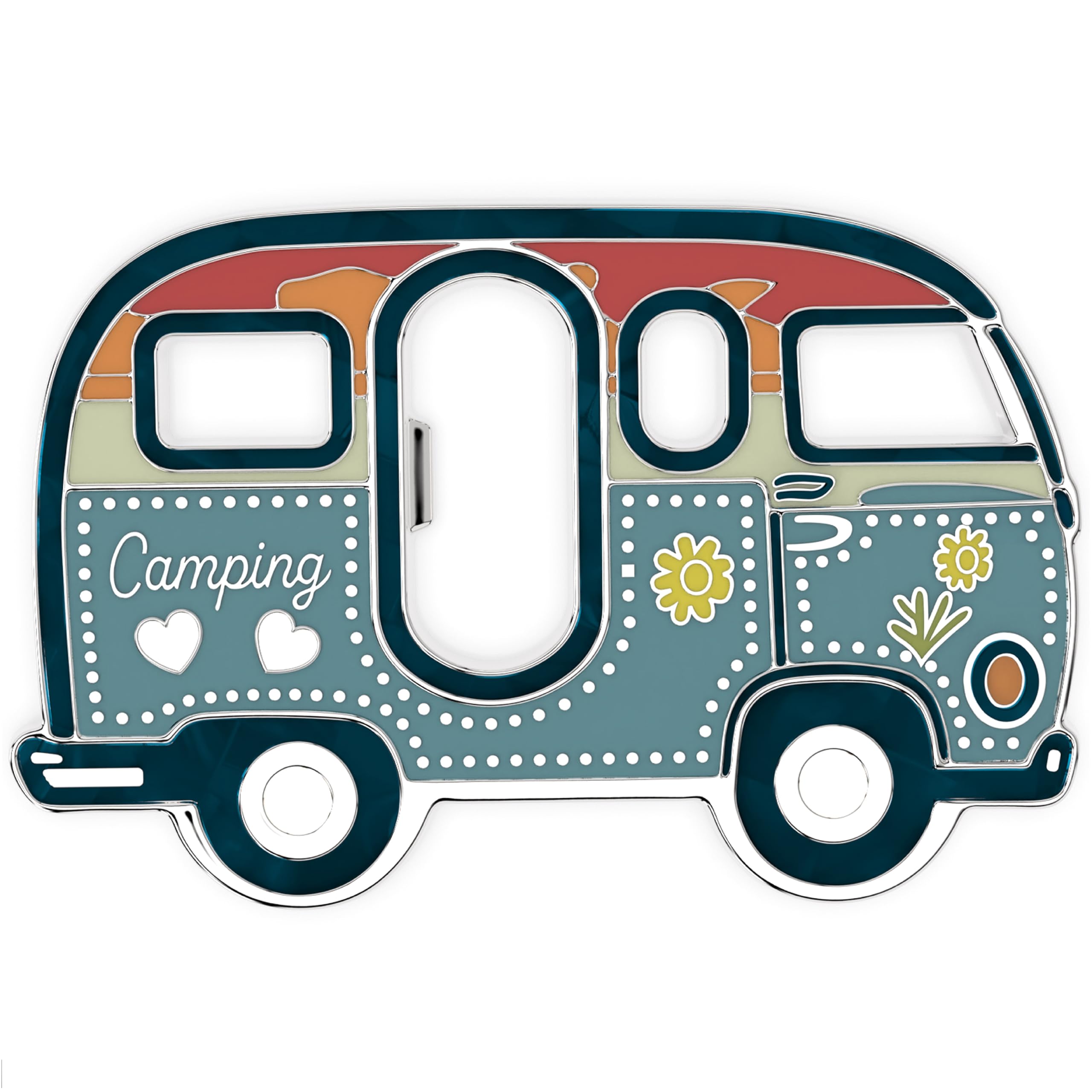 LANOLU Magnetic Bottle Opener Camping - Metal and Enamel Campervan Design | Perfect Gifts for Campers, Motorhome Enthusiasts, and Caravan Lovers | Stylish Camping Gadget — image 1