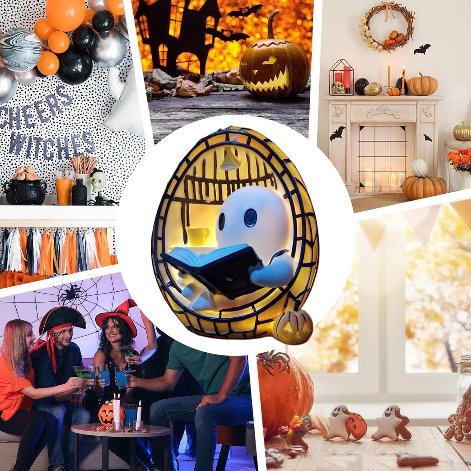 Halloween Lamp | Lamp for Bedroom | LED Lighting Colour Changing Decoration Halloween Adorable for Readers Children Adults Lovers Books