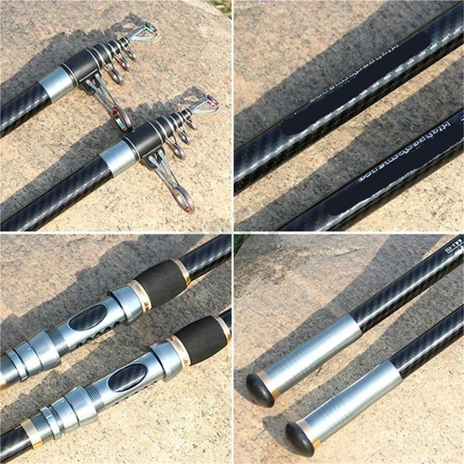 Teleskop-Angelrute, 3,9 m, 4,2 m, 5,0 m, Reise-Brandungsrute, Spinnkraft 20–250 g, Werfen, Surfcasting, Carbon-Baitcasting-Rute Teleskoprute(5.0m)