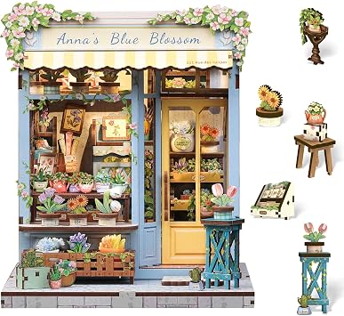 Cutefun Book Nook Kit for Adults - Annas Blue Blossom Flower Shop