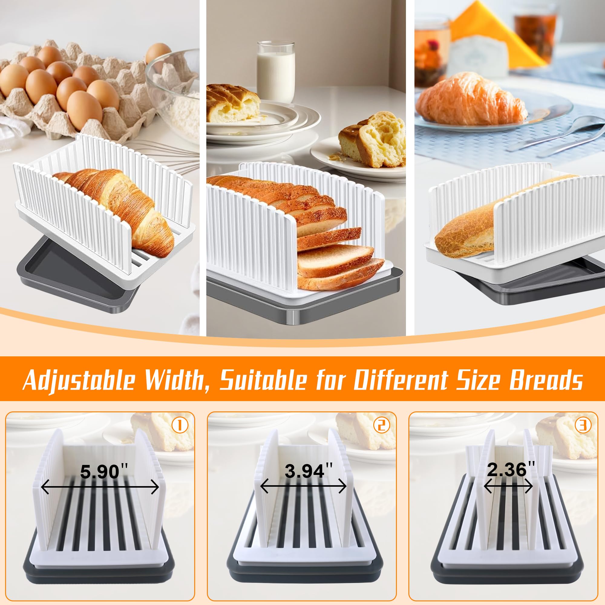 Tagliapane Manuale Regolabile - Affettatrice Per Pane Fatto In Casa Con Base Antiscivolo