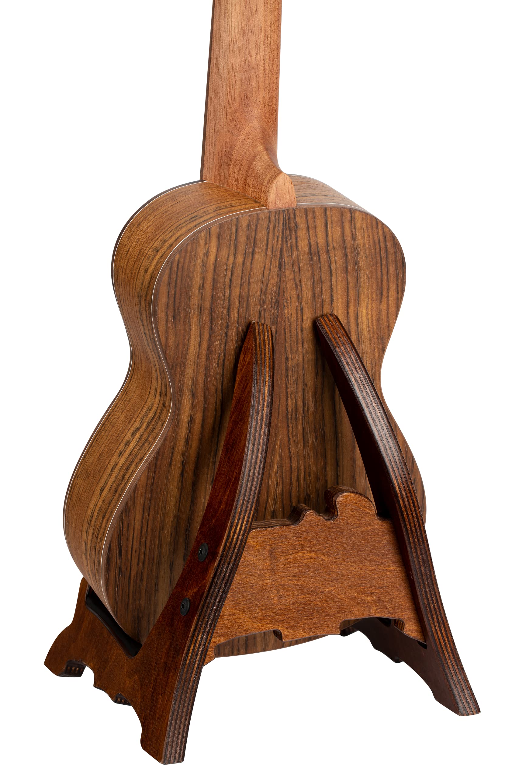 Ortega Guitars Support en bois pour ukulélé – Support pour Ukulélé et Ukebass – Bouleau, Marron Foncé (OWUS-1)