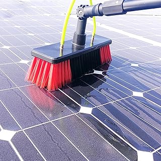 Kit de barra telescópica de limpieza de ventanas de 20 pies, panel solar, escobilla de goma y cepillo extensible, herram...