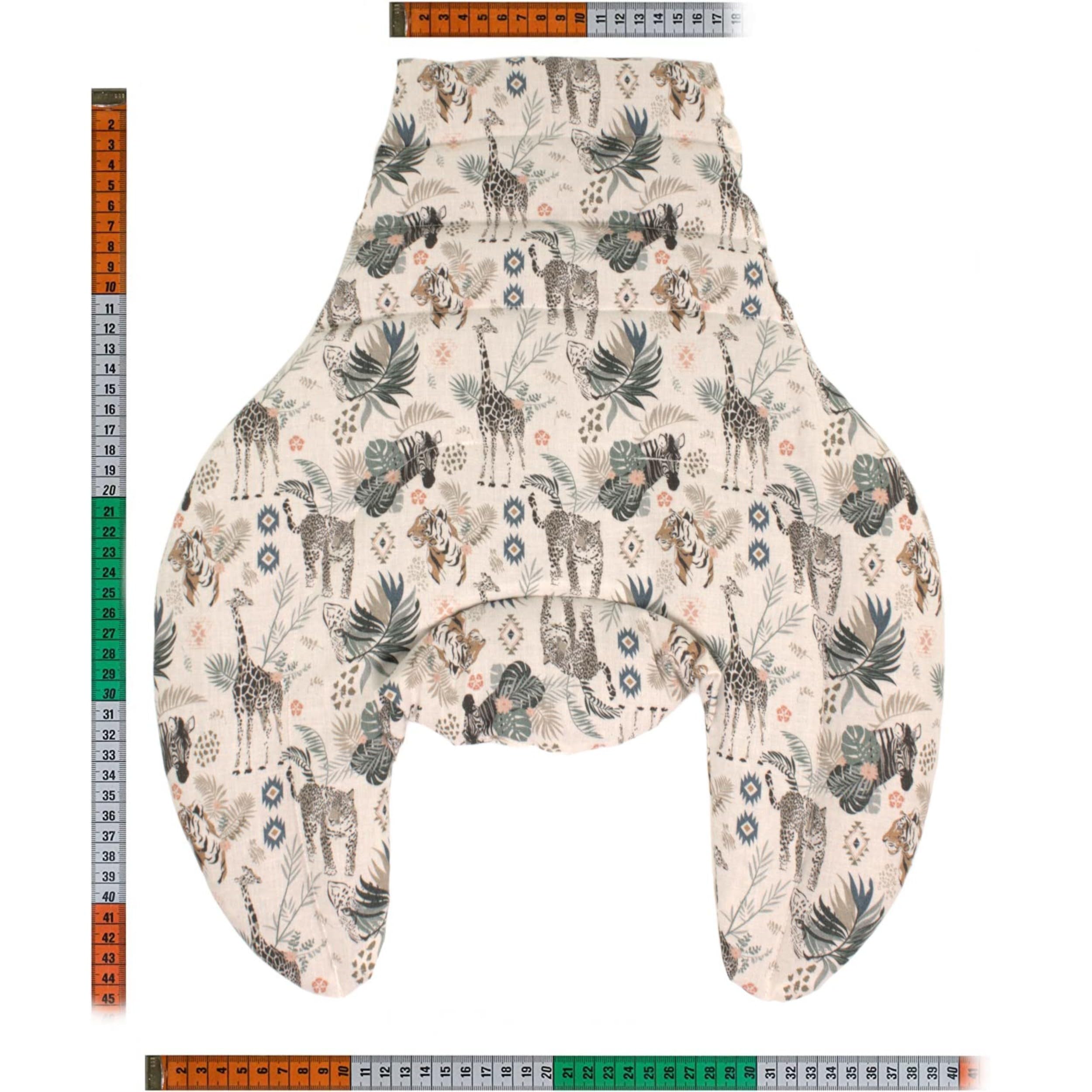 Cojín térmico para las vértebras cervicales – Cuello+hombros+espalda. Algodón biológico animales salvajes. Almohada térmica cervical con semillas de grosella. Saco caliente y frio. Cojín de nuca