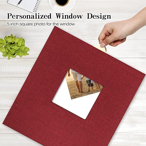 Miniatura 2 de potricher Álbum de fotos de lino de tapa dura de 4 x 6 pulgadas, 600 fotos, gran capacidad para la familia, boda, aniversario, bebé, vacaciones