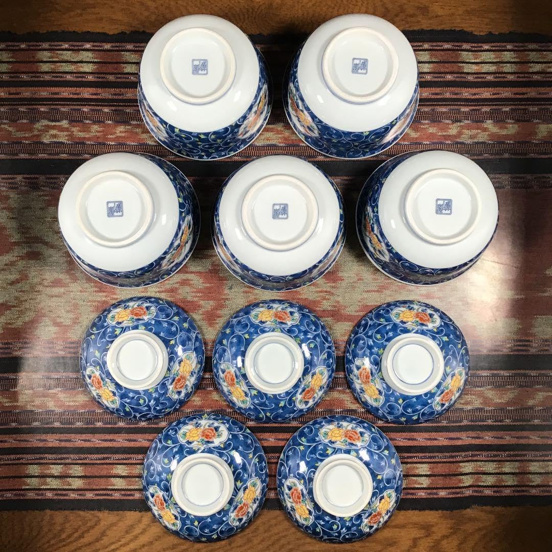 有田焼 古伊万里 丼鉢 5セット 骨董 蓋付き 有田焼 古伊万里 丼鉢 5