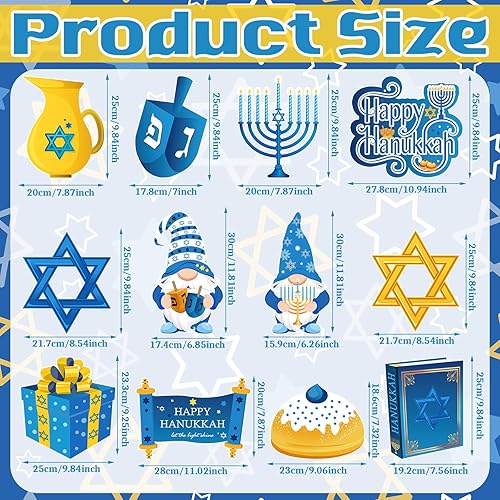 Miniatura 2 de 12 letreros de jardín con estacas de Janucá con estacas para jardín y exteriores, adornos de jardín de Janucá con 24 piezas de césped para
