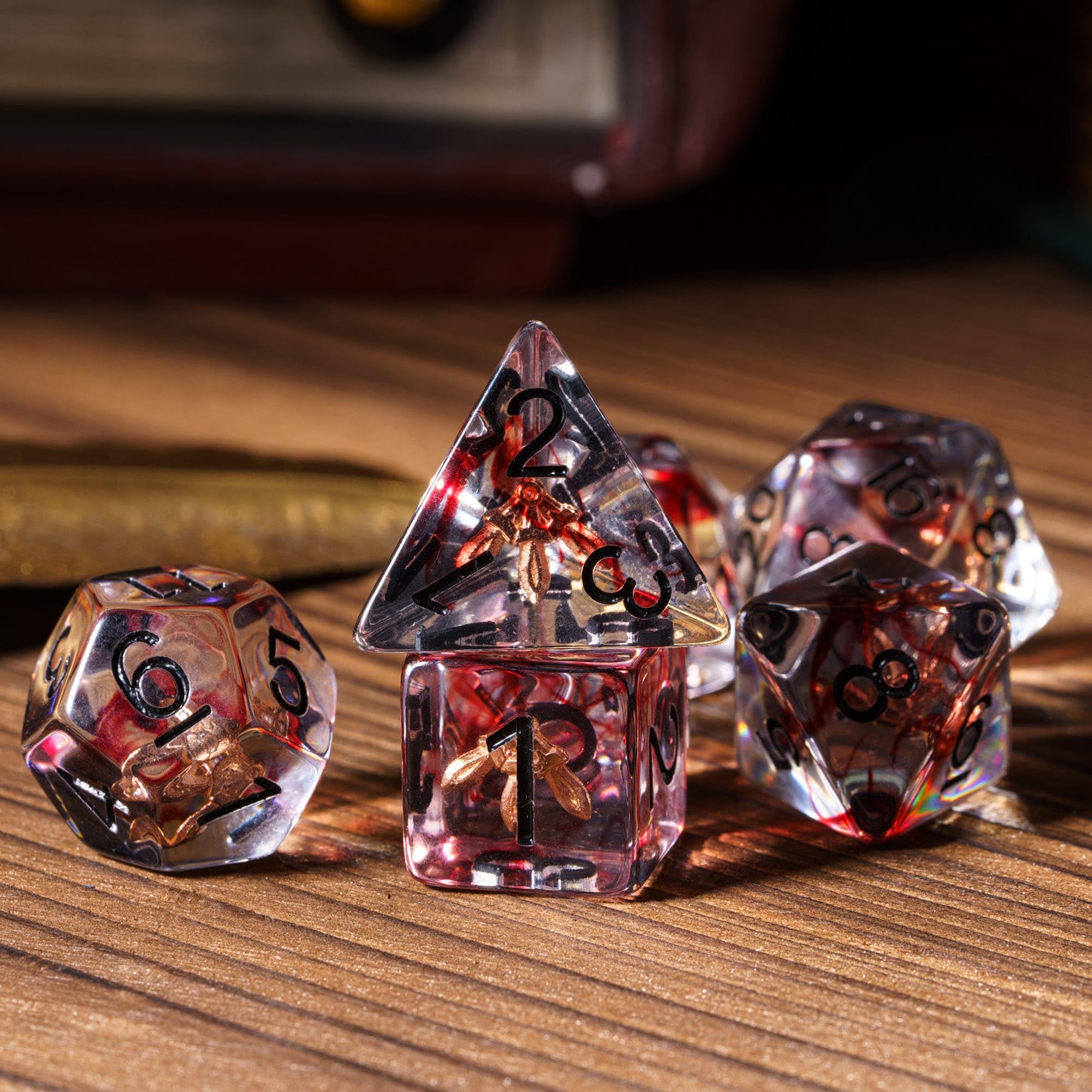Cusdie 7-Piece Polyhedral DND Dice, D&D Dice Set for Dungeons and Dragons Role Playing Games RPGs(Rogue's Blade) - Image 2