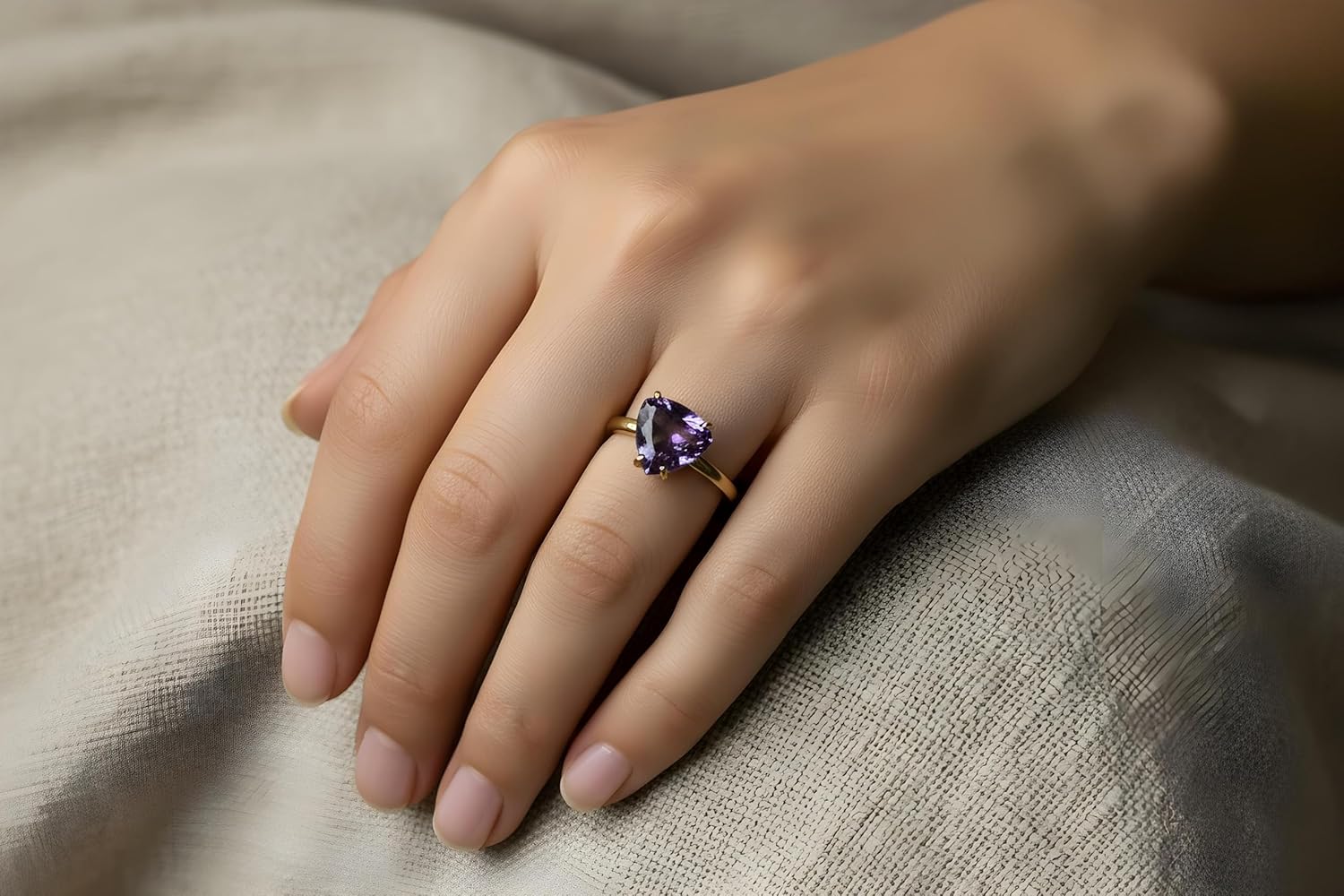 Sophisticated Amethyst Ring - Elegant Sterling Silver Rings for Women - Handmade Purple Ring - 925 Engagement Rings for Women, Birthstone Rings - Box Included