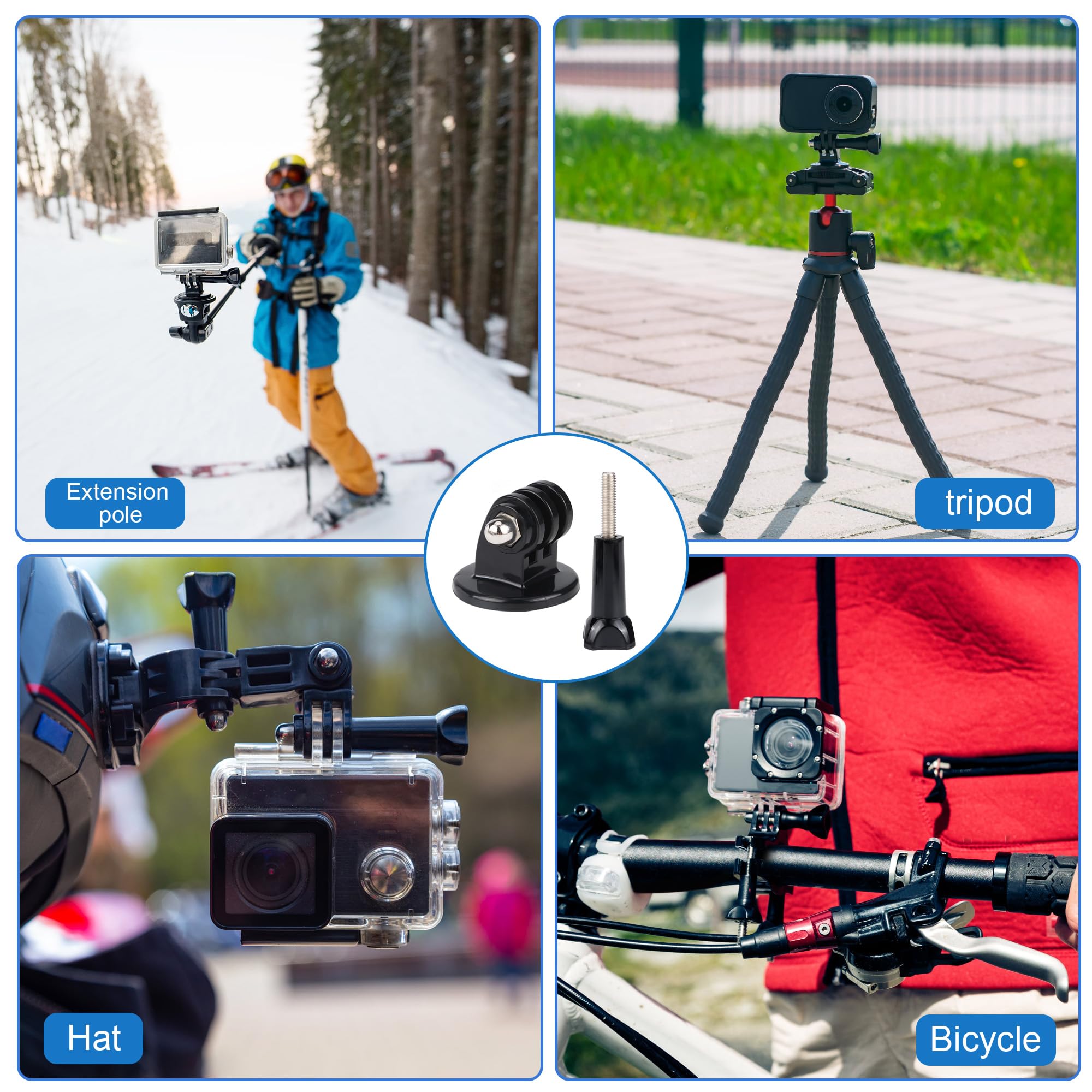 9 Gruppi Supporto per Adattatore per Treppiede Adattatori Gopro con Vite a Testa Zigrinata Adattatore per Treppiede