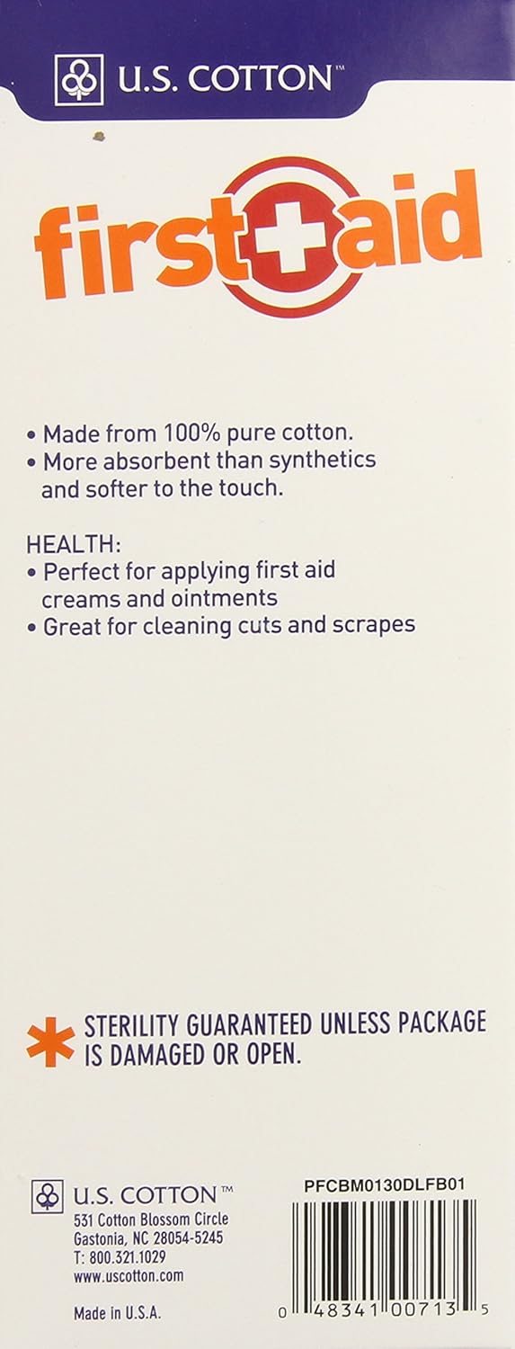 U.S. Cotton First Aid or Baby Sterile 100% Cotton Balls, 130 Count Box : Beauty & Personal Care