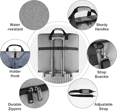 Miniatura 6 de Bolsa de mano para ropa, bolsas de ropa de viaje para viajes de negocios.., Gris, Bolsa de ropa colgante para viajes