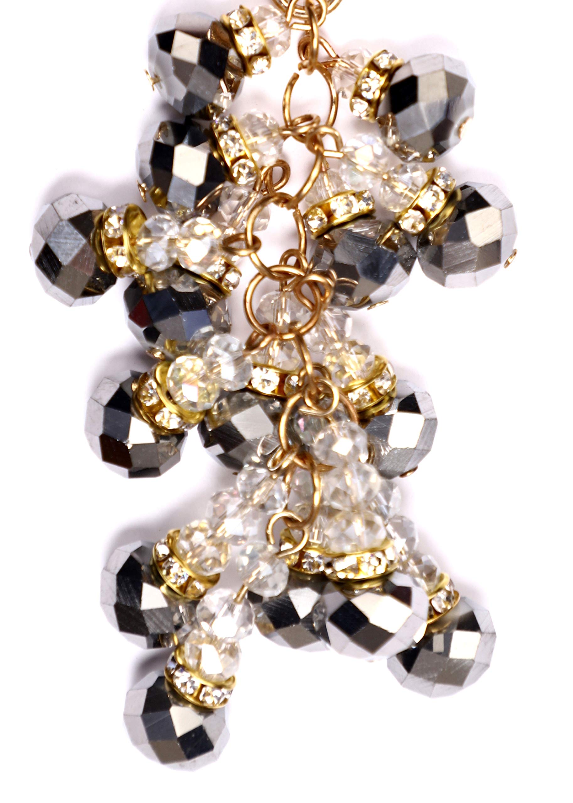 VSASA’S VASTU DIVINE COLLECTION FENGSHUI SILVER METAL CRYSTAL METTALIC KEY CHAIN WITH STUDS FOR COLOUR THERAPY/ STUDIES AND PROSPERITY/POSITIVE VIBES…