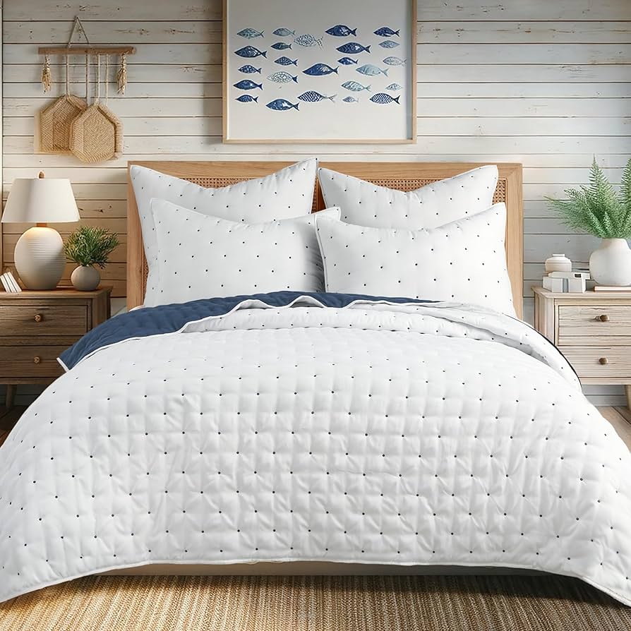 Super Embroidered Quilt#791 Amazon.com: Levtex Home - Embroidered Swiss Dot Quilt Set