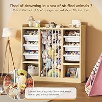 Vista 4 de ONBRILL Organizador de almacenamiento de juguetes con 6 contenedores de plástico extraíbles, almacenamiento de animales de peluche para niños