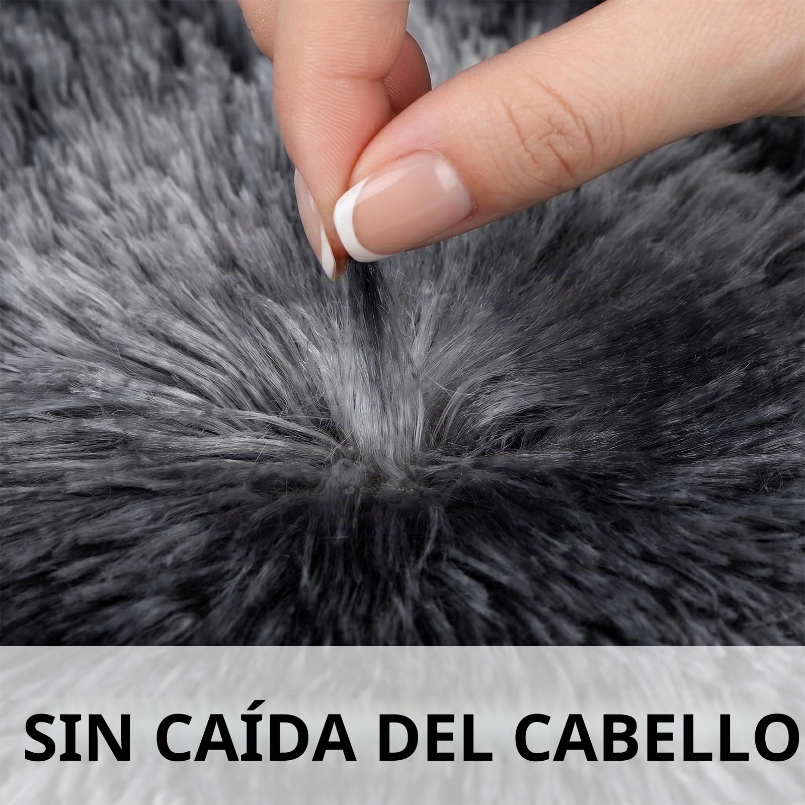 Sour Lemon Alfombra de pelo largo gris para salón, 240 x 300 cm, lavable, antideslizante, extragrande, para dormitorio, alfombra moderna y mullida, alfombra para dormitorio, habitación infantil