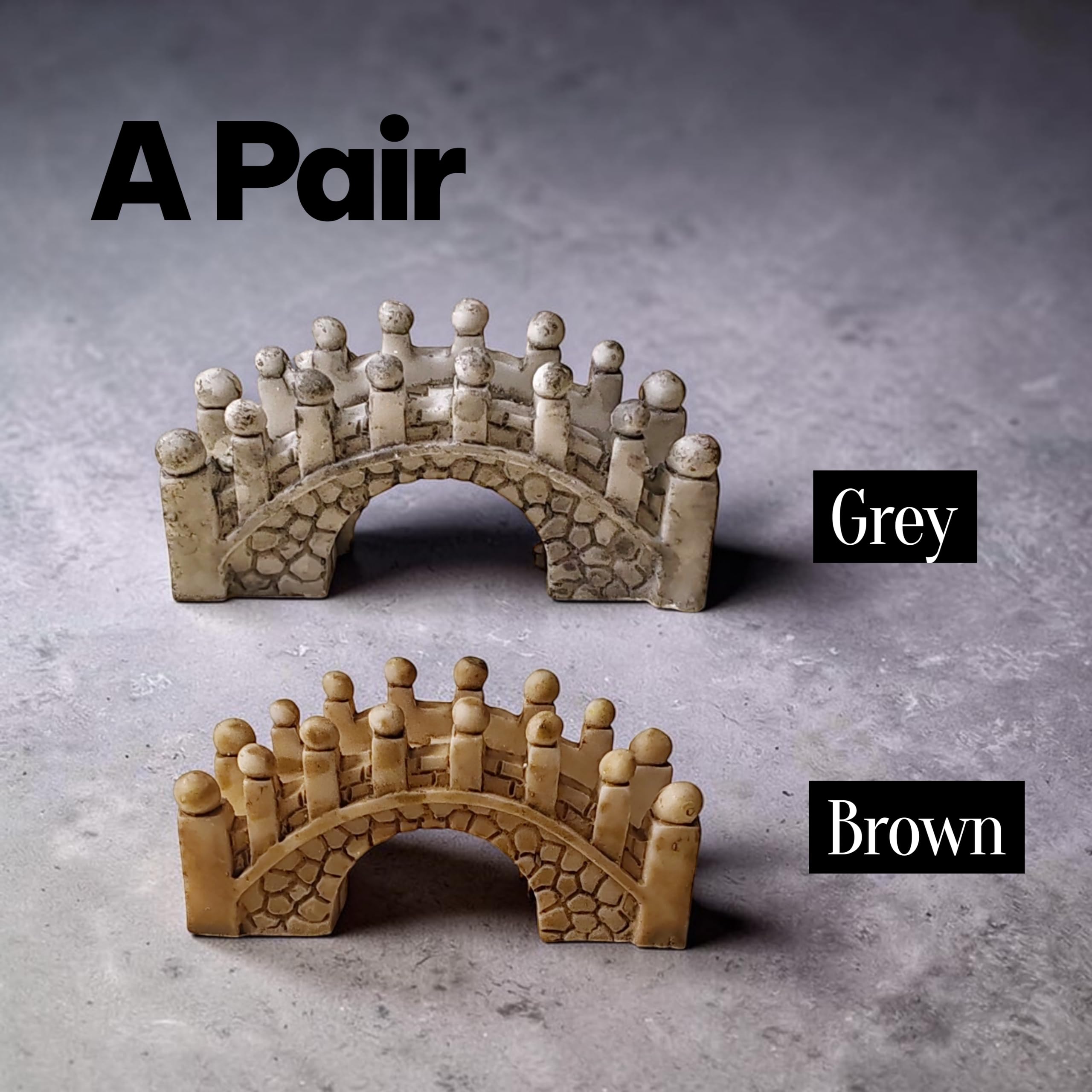 Ponte in miniatura per terrario da tavolo, giardino zen, giardino fatato, decorazione per albero bonsai (C (confezione doppia piccola)