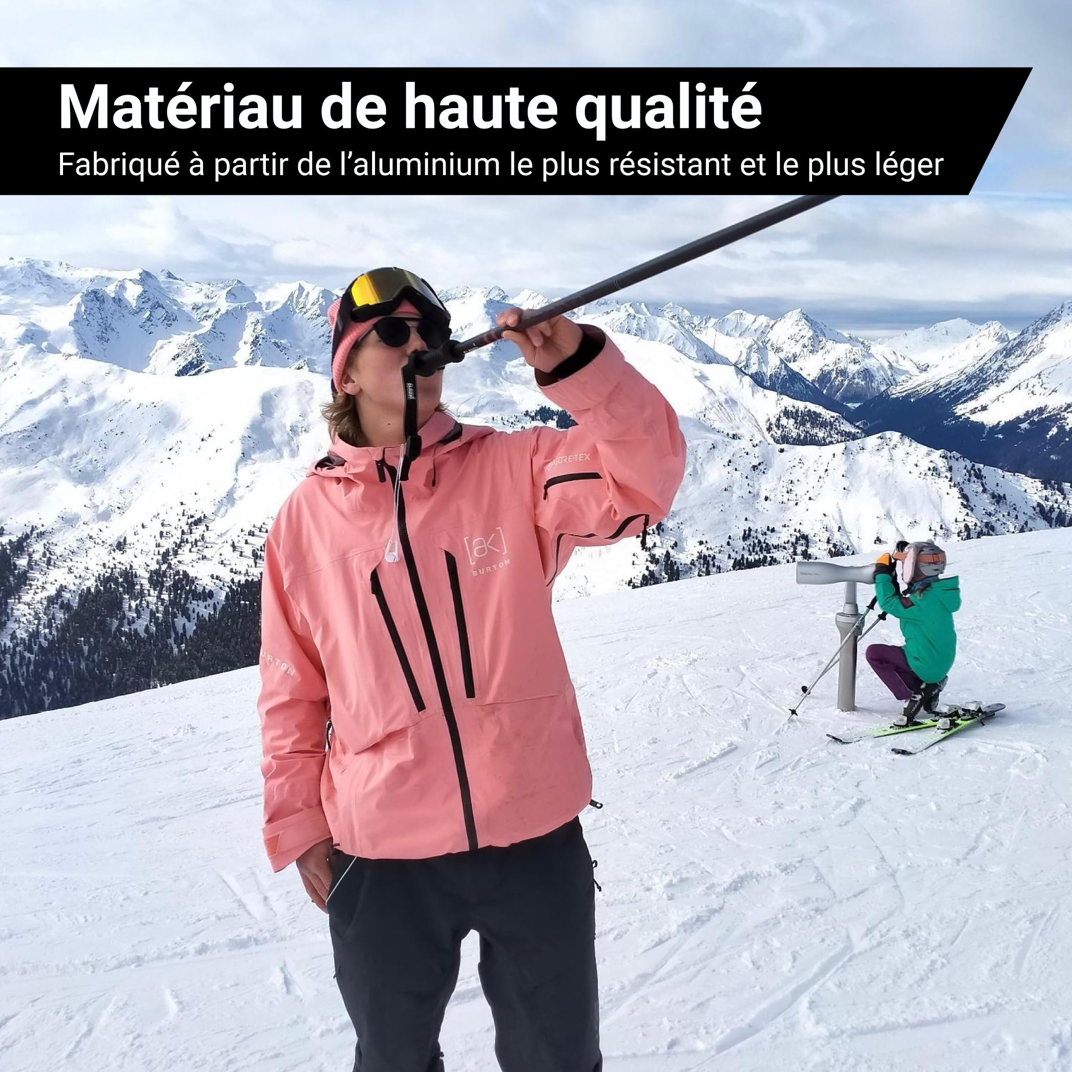 Bâtons de Ski avec Porte-Boisson - 2 x 200 ML | Aluminium 7075 de Haute Qualité - Bâtons de Ski pour Votre Boisson Préférée - Entonnoir Pratique Inclus