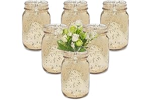 Fun Express Mason Jars: Elevate Your Home Décor with 12 Gold Painted Vases