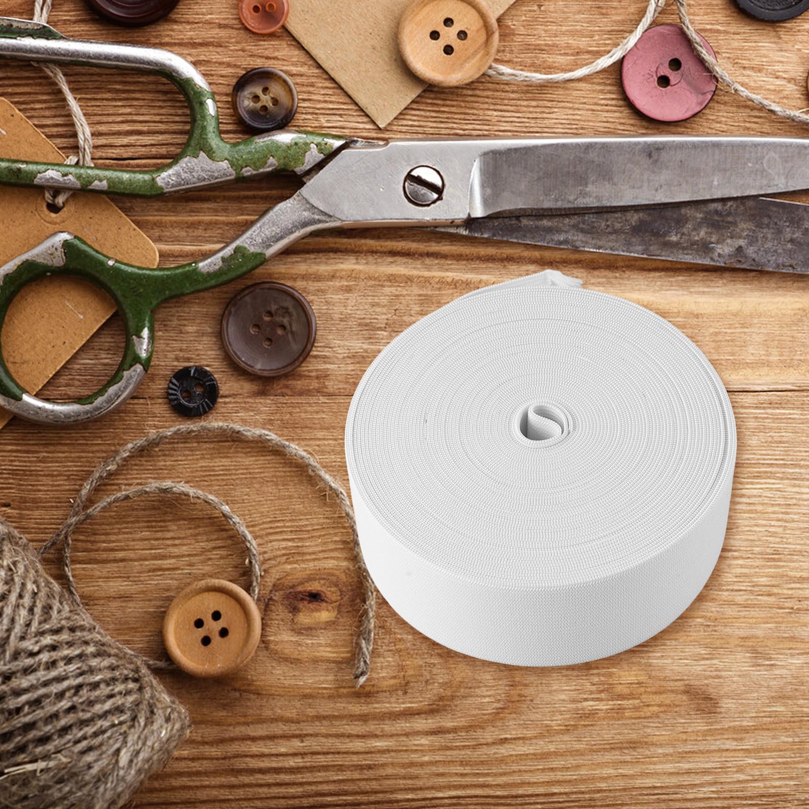 Elastico Per Cucito 40 Mm X 10 M - Bianco, Per Pantaloni, Vestiti, Fai Da Te