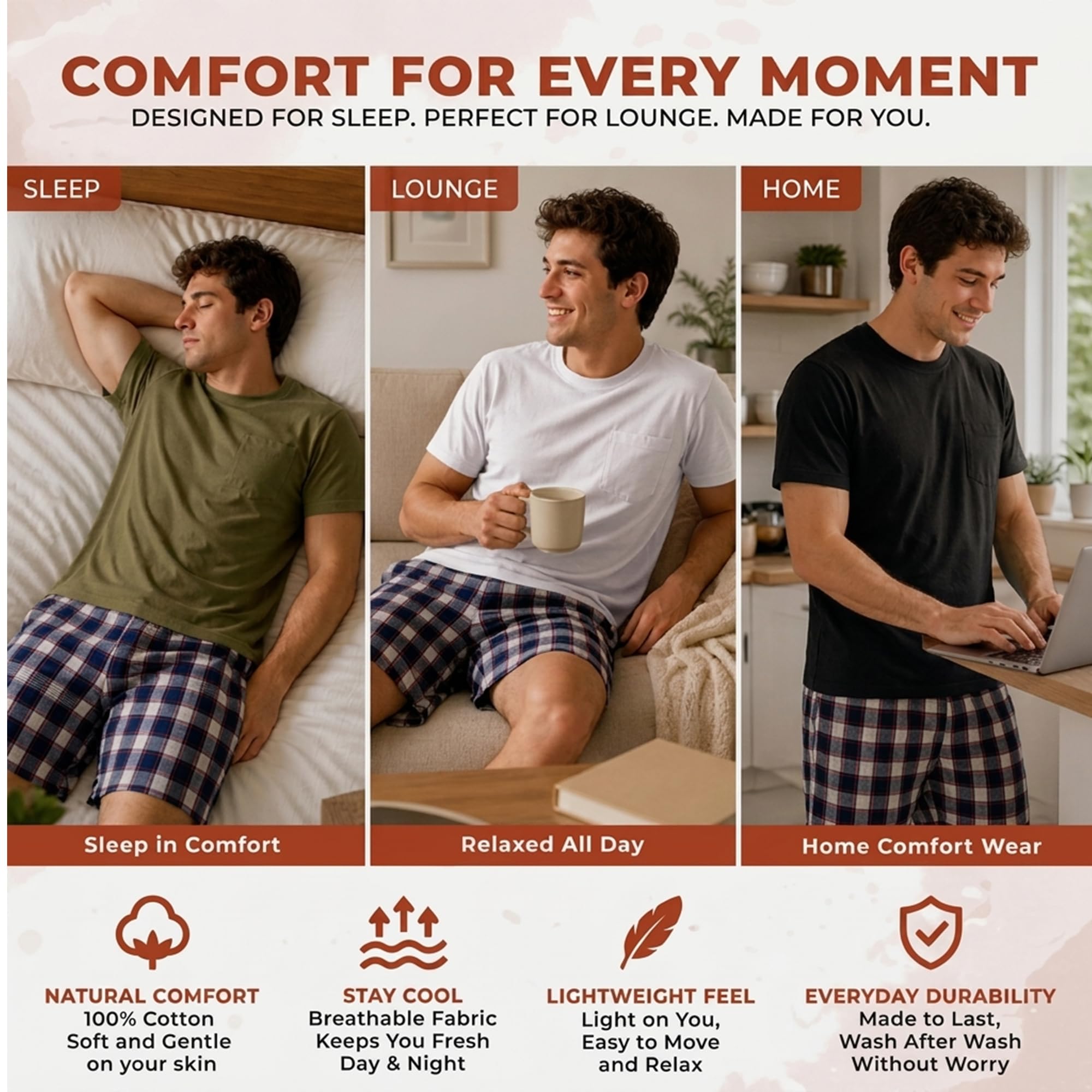 Confezione da 5 magliette da uomo tinta unita girocollo stile corsa sport palestra comoda casual abbigliamento attivo cotone biologico morbido vestibilità regolare slim fit mezza manica