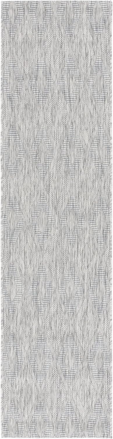 SAFAVIEH Washable Rug Outdoor Courtyard Collection - 2'3" x 16' Runner, Grey, Non-Shedding & Easy Cleaning, Ideal for Patio, Entryway, Mudroom, Hallway, Kitchen (CY8522-36811)