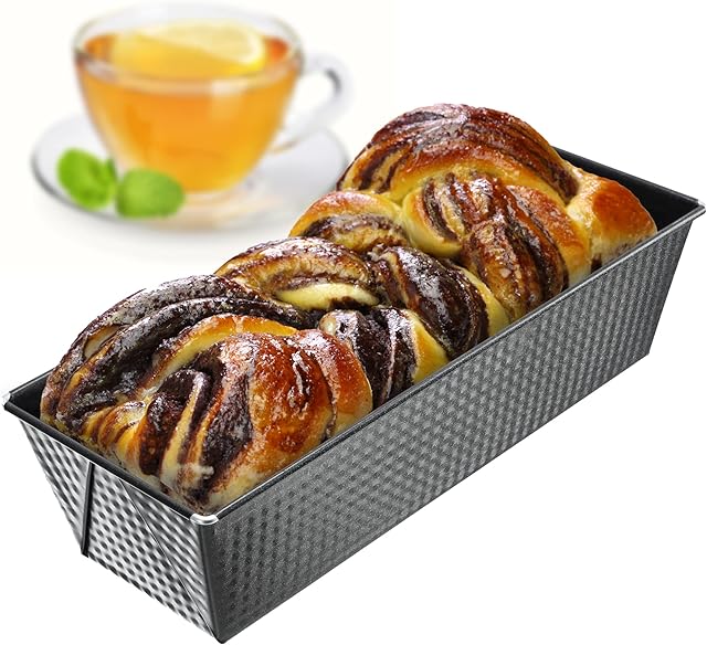 KADAX Baking Tin, Non-Stick Coated Sheet Metal Loaf Tin, Oblong Baking Tray in Various Sizes, Oven Narrow Loaf Pan for Bread, Brownie (30.5 x 12 cm, Black)
