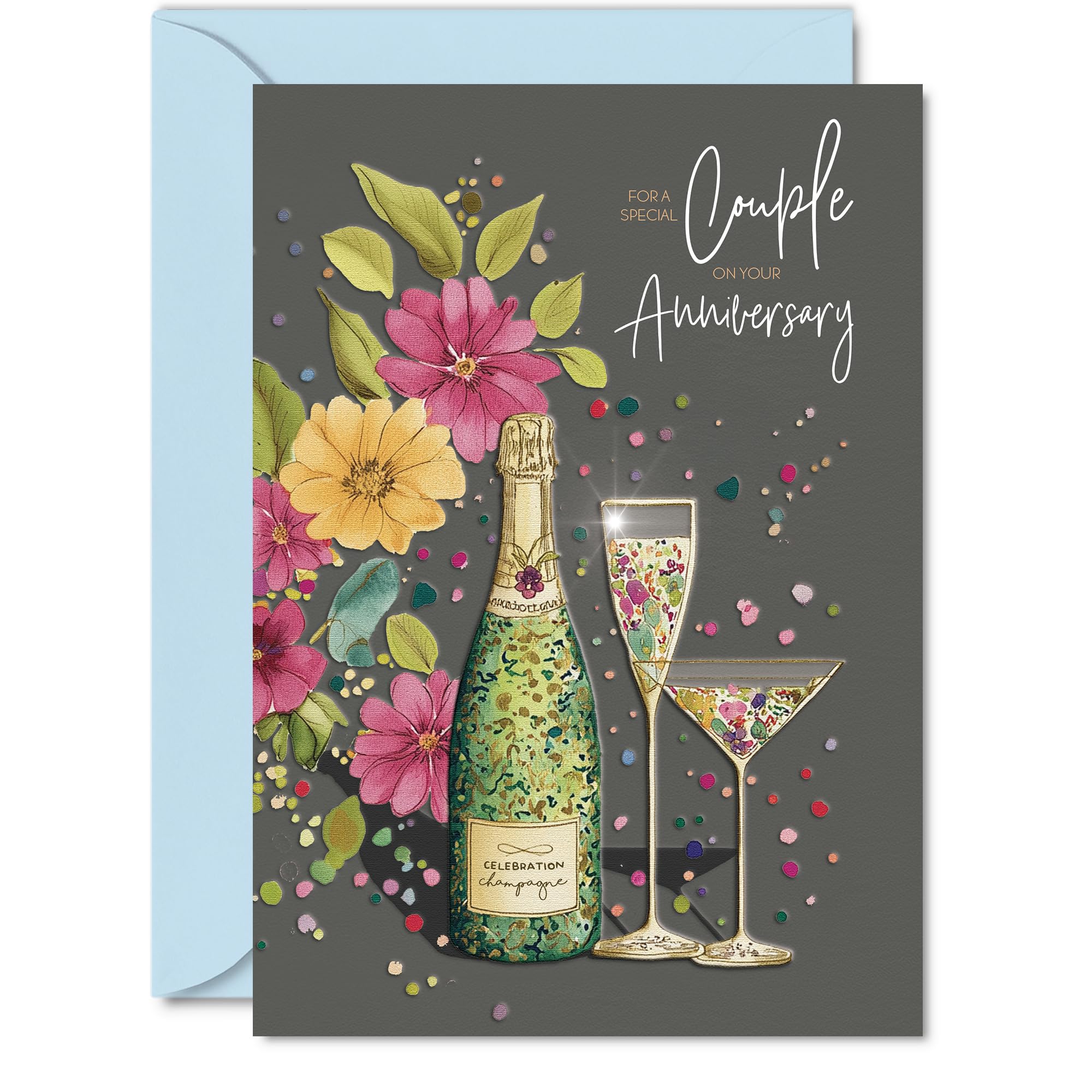 Romantic Anniversary Card for Couple, Celebrate Together