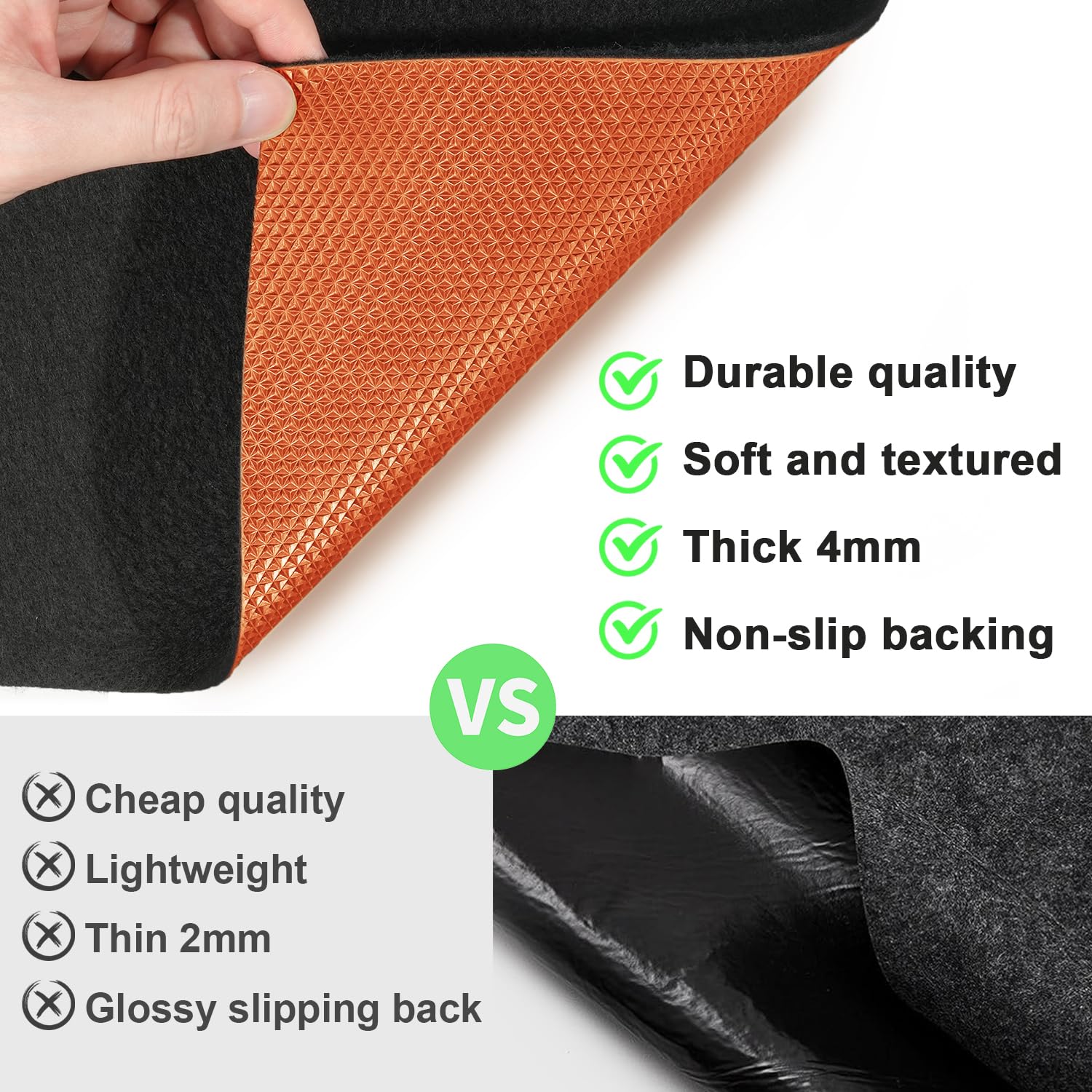 Aothia Ölsaugmatte 60x90cm 4mm Wasserdicht Für Auto Motorrad | 4mm doppelschichtiges Polypropylen absorbiert Öl;Wasserdichte Gummibasis schützt den Boden vor Flüssigkeitsflecken;Schneidbar