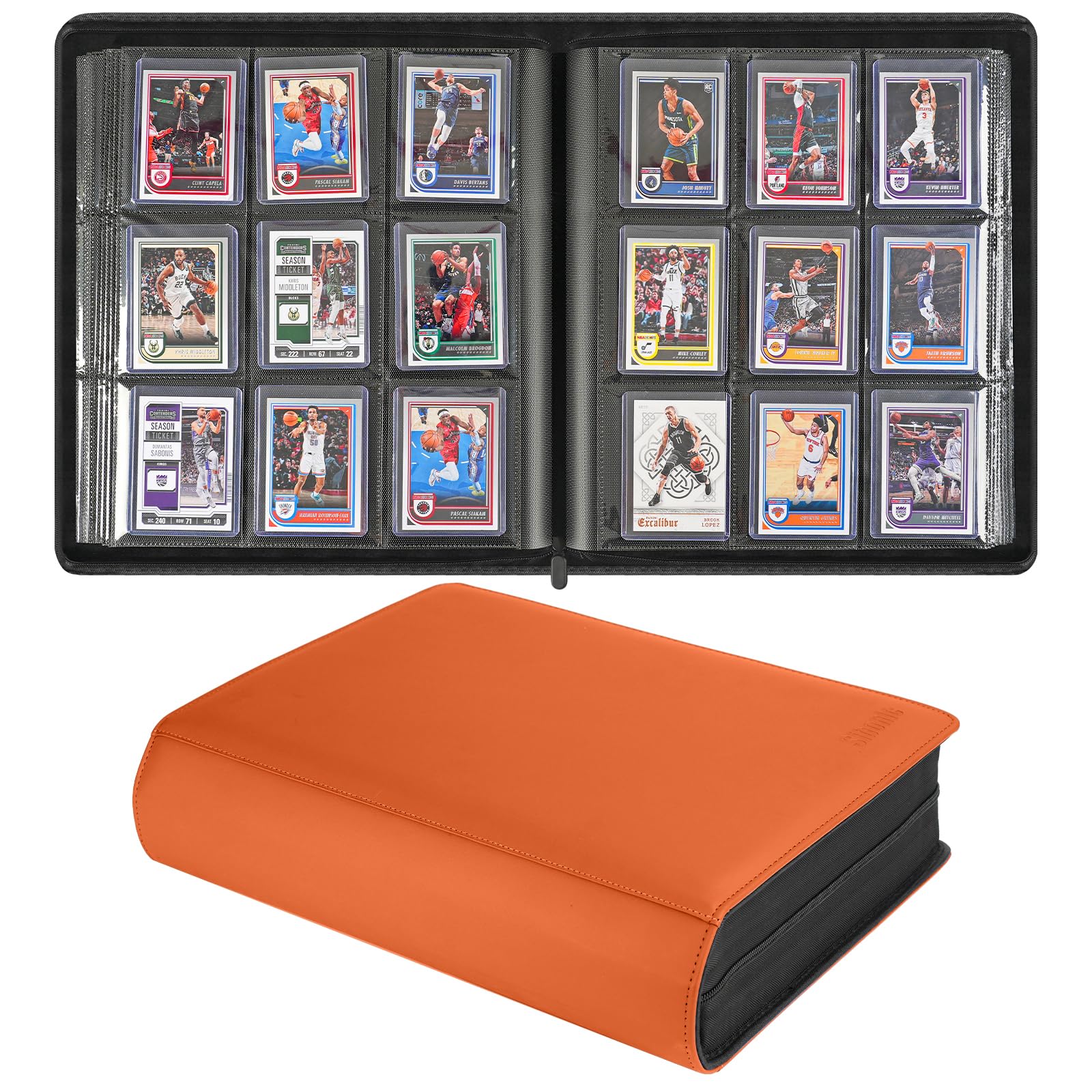 Sibonic 9 Pocket TopLoader Binder, Holds 360 3”x4” Toploader Hard Cases, Sleeves Card Collection Binder, 20 Double Sided Pages, Compatible with