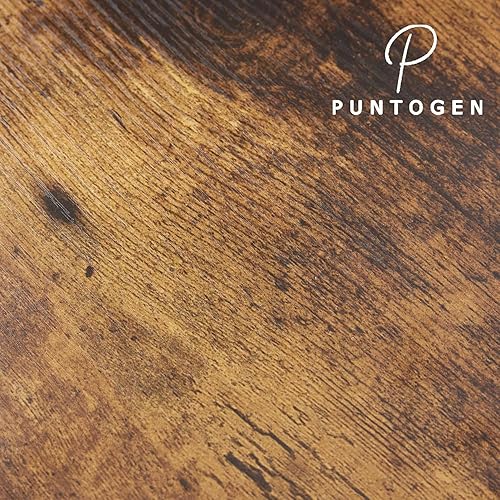 Miniatura 7 de Mesa auxiliar grande de granja con estación de carga y puerta de granero de malla, mesita de noche de madera blanca rústica con estante de