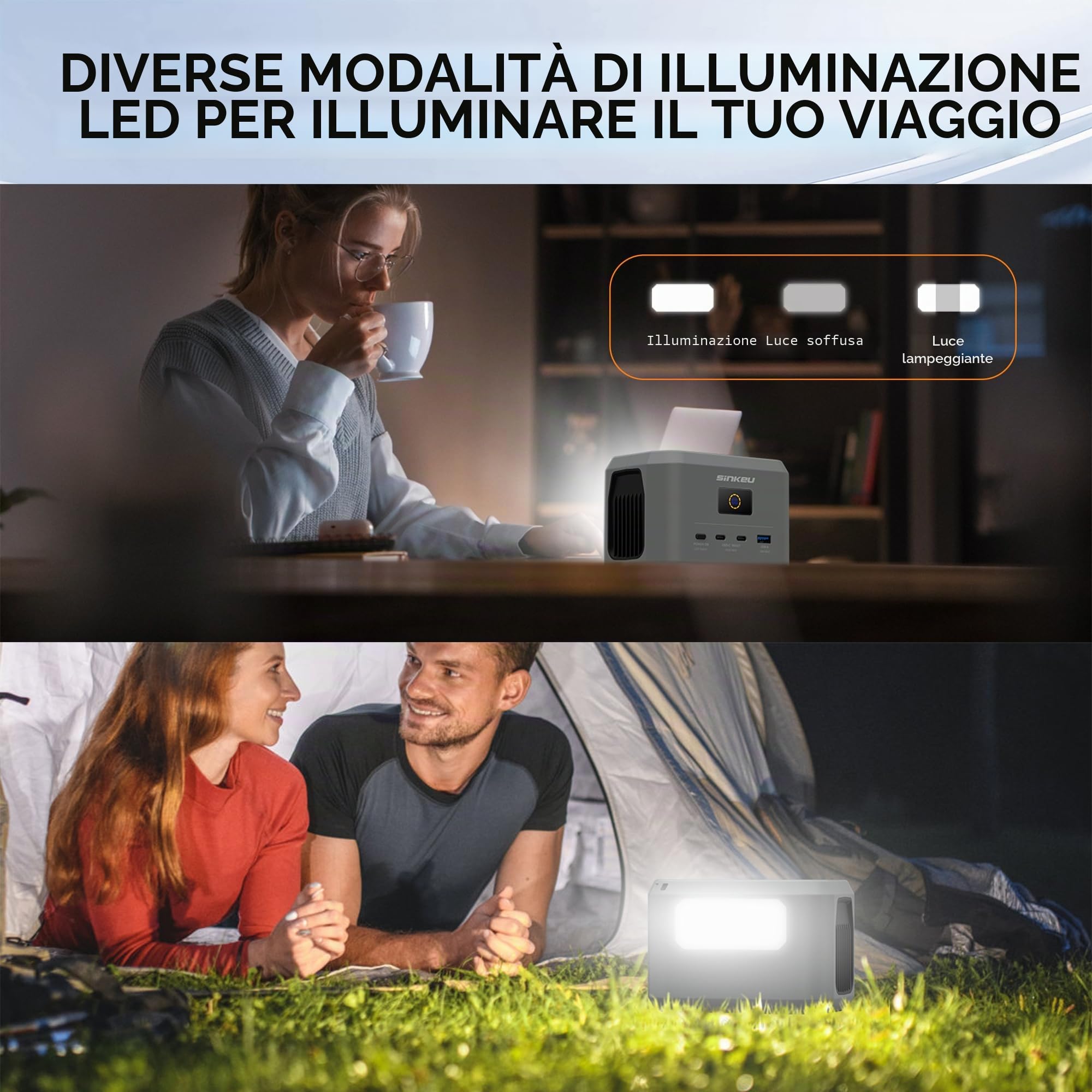 SinKeu Powerstation portatile, batteria LiFePO4 da 96 Wh, USB-C 100 W di ingresso/uscita | 3 porte, batteria di ricarica rapida per viaggi, alimentazione di emergenza