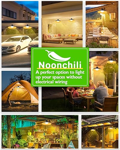 Miniatura 7 de noonchili Lámpara colgante solar para exteriores, luz solar LED con control remoto, 3 funciones de brillo y sincronización ajustables, luz solar