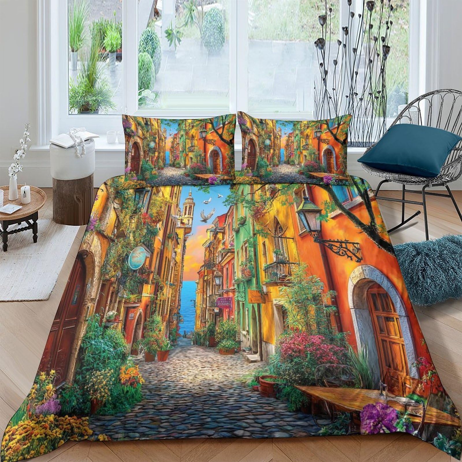 Housse de couette Cracovie microfibres 260x220 cm avec ses 2 taies d'oreiller