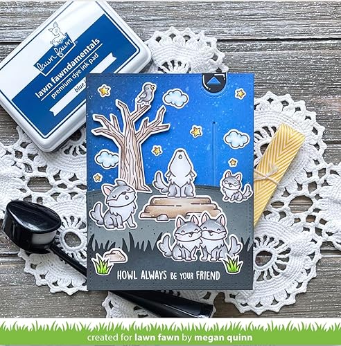 Miniatura 6 de Lawn Fawn Wild Wolves - Juego de sellos transparentes de 4 x 6 pulgadas, troqueles a juego, bolsillo de almacenamiento Carnora, paquete de 3