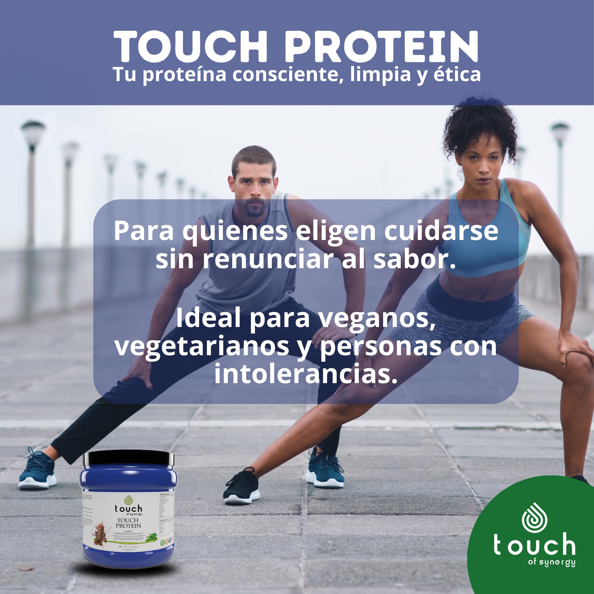 ZENDAFIT - Touch Protein - Proteína Vegana en Polvo - 900g - Sabor chocolate avellana - Aumenta la Masa Muscular, Mejora la Recuperación y Fortalece el Sistema Inmune