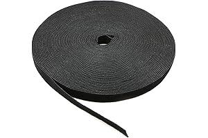Reusable Fastening Tape Cable Ties: Hook and Loop Rolls in Black (3/4...