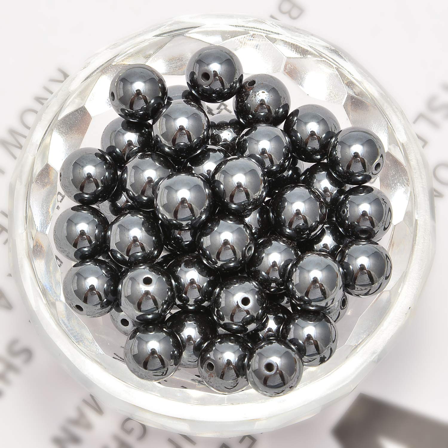 BRCbeads Perle Sciolte In Pietra Naturale – Ematite Nera – 4mm – Per Gioielli - 2