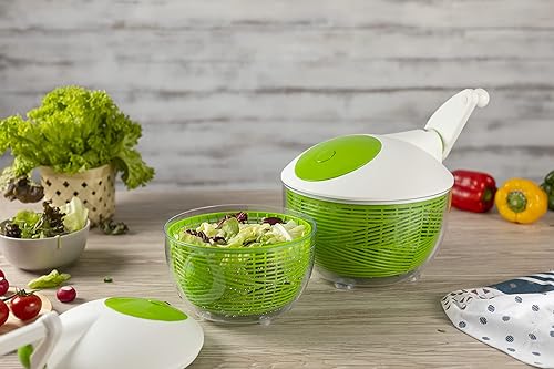 Miniatura 9 de KUHN RIKON Ensalada Spinner con asa lateral y botón de parada instantánea, 8.3 in