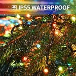 XTF2015 Lumières intérieures extérieures de Noël, 105ft 300 LED Connecté de bout en bout 9 Modes Timer Remote Christmas String Lights pour arbres, patio, jardin, fête, mariage, vacances (blanc chaud) + Multicolore)