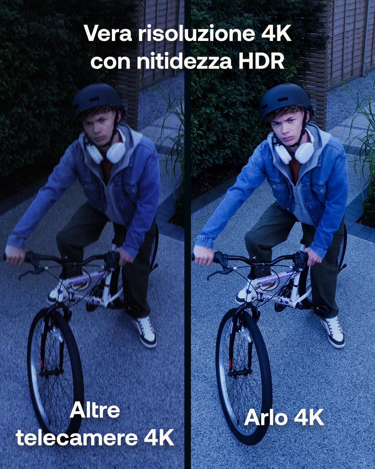 Arlo Ultra 3 Telecamera WiFi Esterno Senza Fili 4K UHD, riconoscimento AI, visione notturna a colori, audio bidirezionale, compatibile con Alexa, prova Arlo Secure inclusa, 4 Telecamere + Smarthub